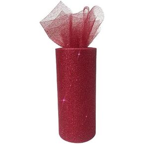 فقط قطعة أثرية بريق Tulle Fabric Roll 25 ياردة طول × 6 بوصة (اللون: الذهب)
