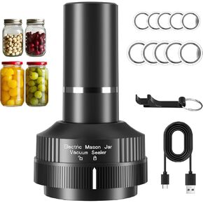 Electric Mason Jar Vacuum Sealer, Food Mason Jar Vacuum Sealer Wide Mouth and Regular Mouth Jar Lids