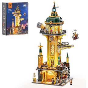 مجموعة من الطوب البناء من طوب الإضاءة البخارية المرصحين - برج الفلك 2744 PCS شاشة عرض للبالغين ومحبي Steampunk