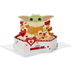 ورقة هولمارك Wonder Star Wars Mother Card (Baby Yoda) للذكرى السنوية ، عيد ميلاد رومانسي ، الحب ، مايو الرابع
