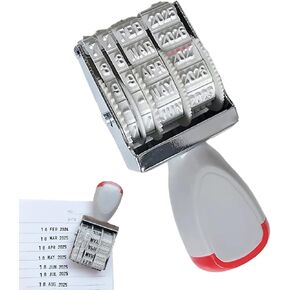 Rubber Stamp Line Dater for Scrapbooking, Date Stamp Office Stamp Rotating Stamp Self-Inking Stamp for Professional and Personal Applications