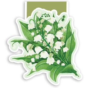 (1Pcs) Lily of The Valley Magnetic Bookmark Book Page Markers Gift for Reading Lover Nerd Book Addict Bookish Reader Student Teacher Office Stationery - Size 3"x2.7" When Folded