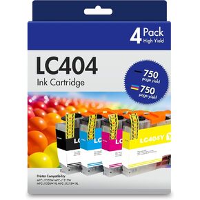 LC404 MFC-J1205W LC404XL حبر خراطيش للطابعة Brother LC 404XL 404 XL لـ MFC-J1205W MFC-J1215W MFC J1205W J1215W-4 حزمة عالية العائدات سايان سايان الأصفر الأسود