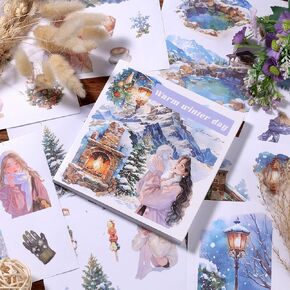 50 Sheets Beach Stickers for Scrapbooking 200 Pre-Cut Washi Sticker Girl Landscape Stickers for journaling Scrapbooking Supplies Collage Decorative DIY Arts Craft Making