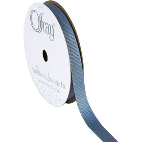 Offray Grosgrain Craft Ribbon, 3/8-Inch x 18-Feet, Antique Blue