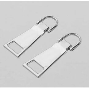 2PCS Silver Zipper Pull Replace Replace Slider ، علامة تبويب السوستة المنزلق ، للحصول على حقائب الظهر للأمتعة ، مفاهيم وإمدادات الخياطة ، السوستة ، السوستة ، السحابات