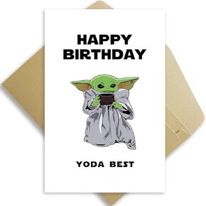 بطاقة عيد ميلاد Ojsensai Yoda ، بطاقة Bay Star Wars مضحكة ، بطاقة لطيفة للأطفال ، Yoda أفضل