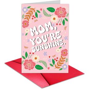 TQDAIKER Happy Super Mom's Day ، بطاقة عيد الأم المذهلة ، بطاقة عيد الأم المضحكة ، مغلف.