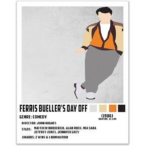 Ferris Bueller's Off Movie Poster ، أفلام ملصقات الثمانينات ، ملصقات الأفلام في الثمانينات ، ملصق أفلام الحد الأدنى (11 بوصة × 14 بوصة)