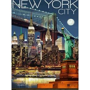 Syntego DIY Paint بأرقام للبالغين ، مجموعة الطلاء الاكريليك Canvas Canvas Canvas مع فرشاة الطلاء حوالي 50 × 40 سم (16 "× 20")