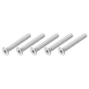 مسامير آلة غاطسة ذات رأس مسطح من METALLIXITY، (M8x90mm) 5 قطع، 304 براغي غطاء رأس مقبس من الفولاذ المقاوم للصدأ - للآلات، الأثاث، DIY