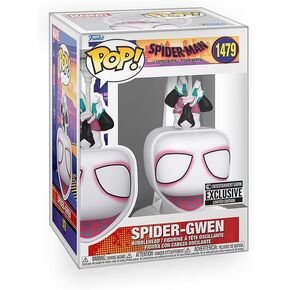 Pop Marvel: Spider Man - Spider Gwen Stacy Upside Down Across The Spiderverse Exclusive Vinyl Figure Included with Box Protector Compatible for Funko