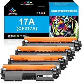LeciRoba 17A CF217A Black Toner Cartridge Replacement for HP 17A CF217A for HP Laserjet Pro M102 M102w M102a Pro MFP M130 M130fn M130fw M130nw M130a Printer (4-Pack, CF217A)