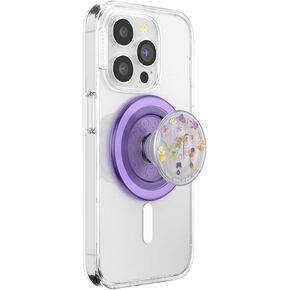 PopSockets Round Phone Grip Compatible with MagSafe, Adapter Ring Included, Phone Holder, Wireless Charging Compatible - Translucent Sun and Moon