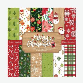 Merry Christmas Santa Santa Dot Scrapbook ، DIY ألبوم ورقة سجل القصاصات ، حساب يدوي ، بطاقة تحية صنع بطاقة خلفية الورق الحرف لوازم الديكور ورقة السفر 6 "x6"