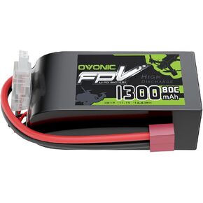 Ovonic 11.1v 80c 1300mah 3s Lipo Battery with t plug