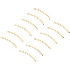 PH PandaHall 30pcs 14K Plated Gold Noodle Beads, Brass Tube Spacer Beads Twist Spacer Beads Long Beads for Memory Wire Necklace DIY Jewelry Making, 30mm/ 1.18inch