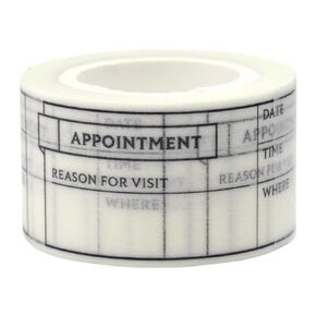 تعقب المواعيد اليابانية شريط Washi Tape / 25mm × 10m / 125 ملصقات