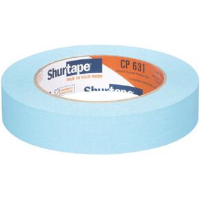 Shurtape CP 631 General Guff Grade ، شريط تقنيع ملون متوسطة عالية ، وضع علامات على الإبعاد الاجتماعي ، 24 مم × 55 مترًا ، أزرق فاتح ، 36 لفات (164309)