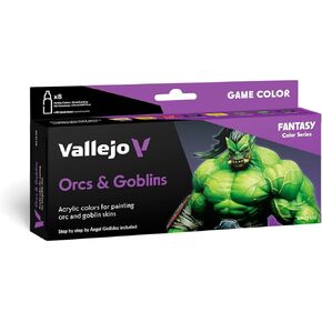 مجموعة ألوان لعبة Vallejo AV - Orcs & Goblins (x8)