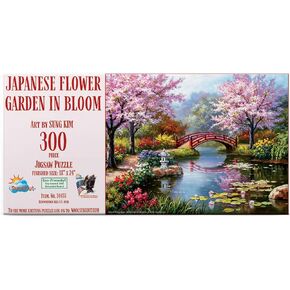 SUNSOUT INC - Japanese Garden in Bloom - 300 pc Jigsaw Puzzle by Artist: Sung Kim - Finished Size 18" x 24" - MPN# 34455