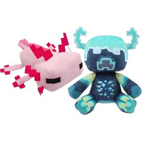 2-Pack-Game Plush，10-inch Warden ，12-inch Axolotl Toy ，Stuffed Animals Toys for Boys 6-8 Great Choice for Soft Pillow Decorations, Kids Birthday Parties