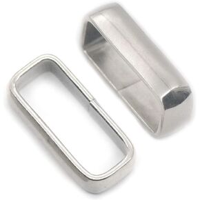 20 PCS - 20 مم 3/4 "مستطيل دقة حلقة حزام حزام حزام حزام الشريط Bagbon Bag حلقة النيكل