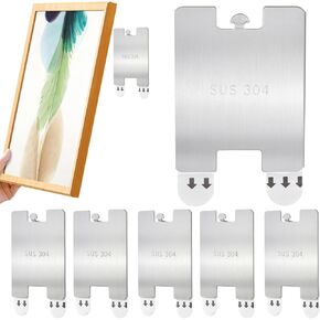 6 Pcs Metal Picture Frame Hangers Damage Free Hanging, Adhesive Sawtooth Picture Hanging Hooks Without Nails No Damage Picture Wall Hangers Art Hanger Hooks for Home Door Closet
