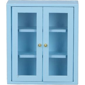1:12 Dollhouse Wall Cabinet ، خزانة مطبخ مصغرة خشبية لإكسسوارات Dollhouse (أبيض)