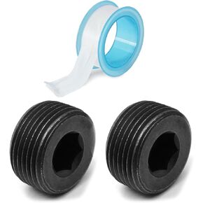 1/2" NPT Male Plug 10Pcs, Carbon Steel Internal Hex Thread Pipe Plug, Hex Countersunk Head Plug Socket Pipe Fitting Kit