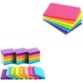 1.5x2 ملاحظات لزجة و 4 × 6 ملاحظات لزجة ساطعة مبطنة