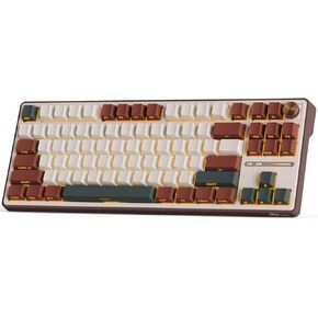 RK ROYAL KLUDGE R87 Pro Mechanical Keyboard with Knob, 75% Wireless RGB Gaming Keyboard w/Bluetooth/2.4G/Wired Modes, Side Printed PBT Keycap, QMK/VIA, Gasket Mount Hot Swappable Linear Matcha Switch