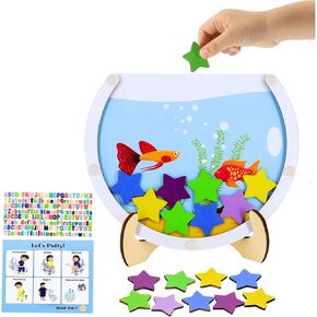 DIY Name, Large Magnetic Reward Jar for Kids, Potty Training Chart for Toddlers, Classroom Star Jar Reward System with Colorful Letter Stickers, Home Chore Chart (30 Stars)