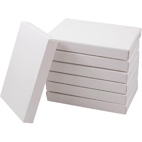 Cuyacili 24pcs صناديق التغليف هدية بيضاء هدية قابلة لإعادة الاستخدام DIY صندوق مربع صغير قابلة للطي التعبئة والتغليف مربعات من الورق المقوى لحفل حفل زفاف عيد ميلاد عيد الميلاد (5.11x3.54x0.6inch)