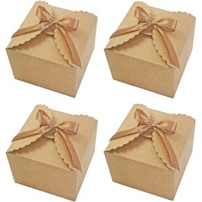 Kupoo Brown Hights Joxes 20pcs Small Premium Kraft Gift Box with Lid for Here ، Cupcake Box ، Bridesmaid Proposal ، صندوق هدايا لعيد الميلاد ، زفاف ، اقتراح العريس (4.72 "x4.72" x3.54 "، براون)