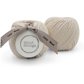 حول سلاسل Lazy Wool Merino Wool Cotton Blend No.5 Chunky Yarn 3.53 Oz (100g) لكل كرة - 2 كرات حزمة