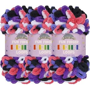 Jubileeyarn Fun Fund Loops Yarn - Jumbo Polyester - 100g/skein - euphorie - 3 skeins