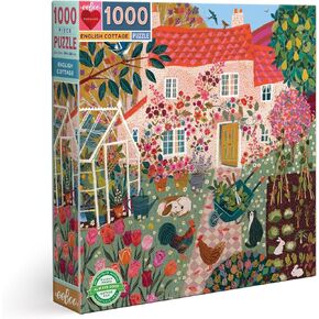 قطعة EEBOO وحب English Cottage 1000 قطعة مربعة بانوراما مربعة ، 23 "× 23" مربع ، تتراوح أعمارهم بين 14 وما فوق