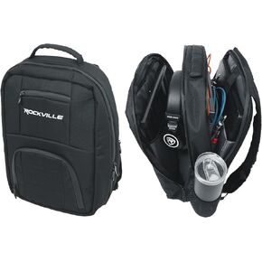 Rockville DJBP24 Rugged DJ Compact Backpack مع 11 مقصور/ناتج 17 "كمبيوتر محمول