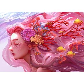 FXDDYA 5D DIY Goddess of Nature Diamond Painting Kits ، Full Diving Fairy Fairy Diamond Art ، Diamond Painting for البالغين ، والطلاء من الماس للمبتدئين ، ديكور Home Decor (30x40 سم/12x16 بوصة)