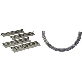 Lionel Trains Electric O Gauge Exploge Track Combo Pack ، 4 10 "قطع مستقيمة + 4 قطع منحنية