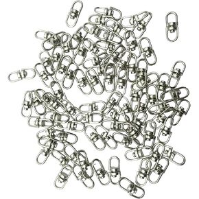 100pcs موصلات مفاتيح Mini Clasp Clasp Doubled Eye Hears للحرف اليدوية ، حلقة مفتاح Lanyards 18 ملم (الذهب) PT2457