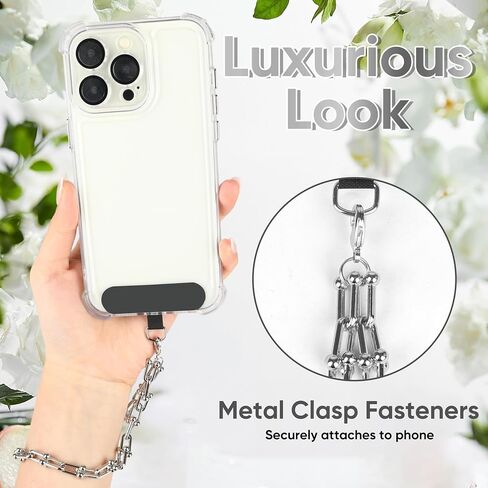 Phone Wrist Strap Metal Cell Phone Strap Phone Wrist Lanyard Phone Chain Wristlet with Phone Lanyard Patch (Gold) in Saudi Arabia
