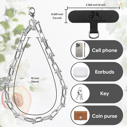 Phone Wrist Strap Metal Cell Phone Strap Phone Wrist Lanyard Phone Chain Wristlet with Phone Lanyard Patch (Gold) in Saudi Arabia