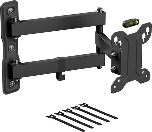 D-Line TV Wall Bracket for 13-27 Inch TVs, Tilt, Turn and Extend TV Wall Bracket with Spirit Level, Full Motion Monitor Mount - VESA 75x75mm - 100x100mm, Holds up to 55lbs in Kuwait