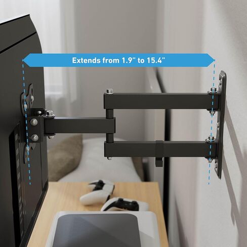 D-Line TV Wall Bracket for 13-27 Inch TVs, Tilt, Turn and Extend TV Wall Bracket with Spirit Level, Full Motion Monitor Mount - VESA 75x75mm - 100x100mm, Holds up to 55lbs in Kuwait