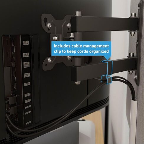 D-Line TV Wall Bracket for 13-27 Inch TVs, Tilt, Turn and Extend TV Wall Bracket with Spirit Level, Full Motion Monitor Mount - VESA 75x75mm - 100x100mm, Holds up to 55lbs in Kuwait