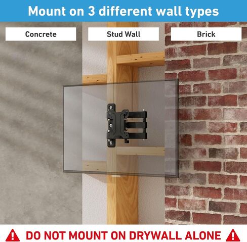 D-Line TV Wall Bracket for 13-27 Inch TVs, Tilt, Turn and Extend TV Wall Bracket with Spirit Level, Full Motion Monitor Mount - VESA 75x75mm - 100x100mm, Holds up to 55lbs in Kuwait