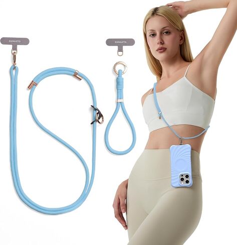 ORNARTO Adjustable Woven Phone Lanyard - Crossbody & Wrist Strap with Premium Metal Buckle, Skin-Friendly and Durable for Woman Man, Universal Compatible with Cell Phones, Black in Kuwait