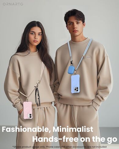 ORNARTO Adjustable Woven Phone Lanyard - Crossbody & Wrist Strap with Premium Metal Buckle, Skin-Friendly and Durable for Woman Man, Universal Compatible with Cell Phones, Black in Kuwait